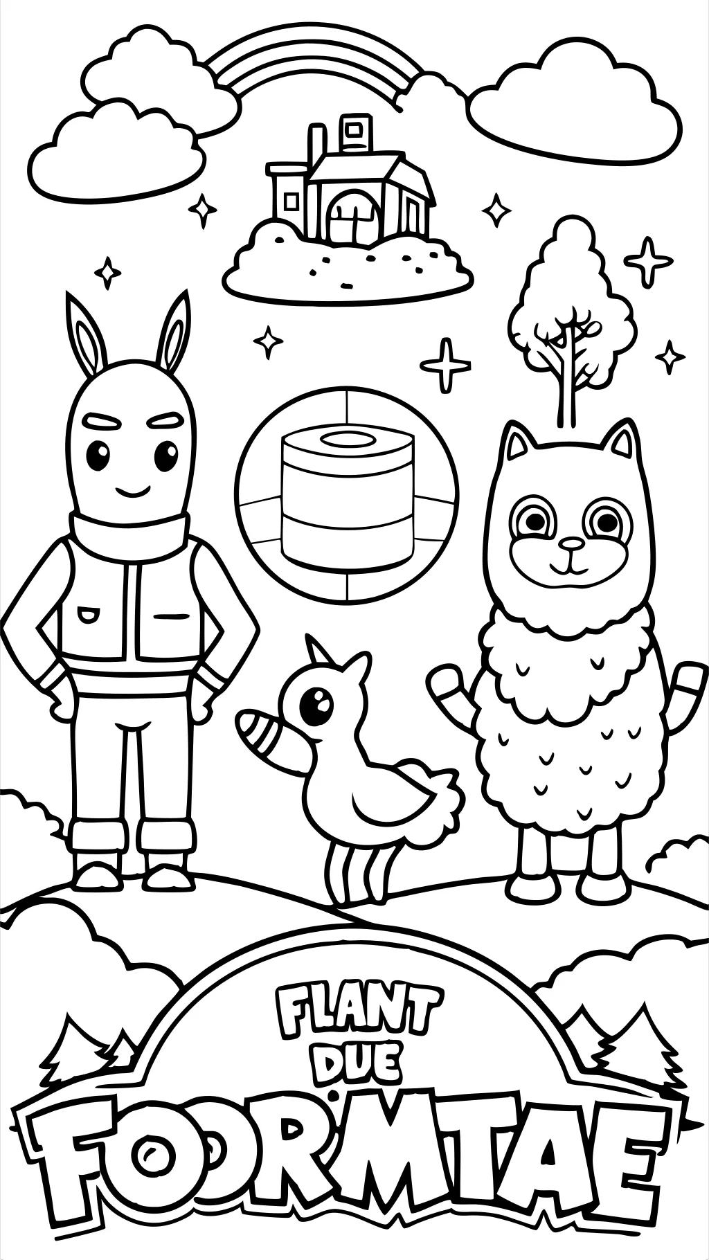 fortnite coloring pages easy